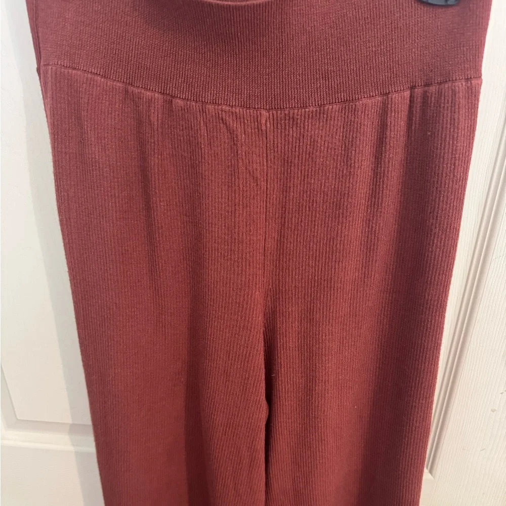 Free People Emilie Sweater Wide Leg Pants Medium In Rust - Picture 5 of 16